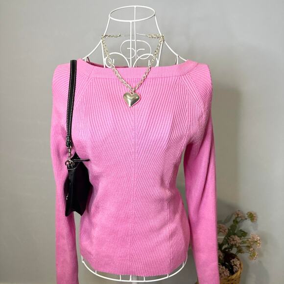 Cute pink ribbed sweater - Picture 2 of 6